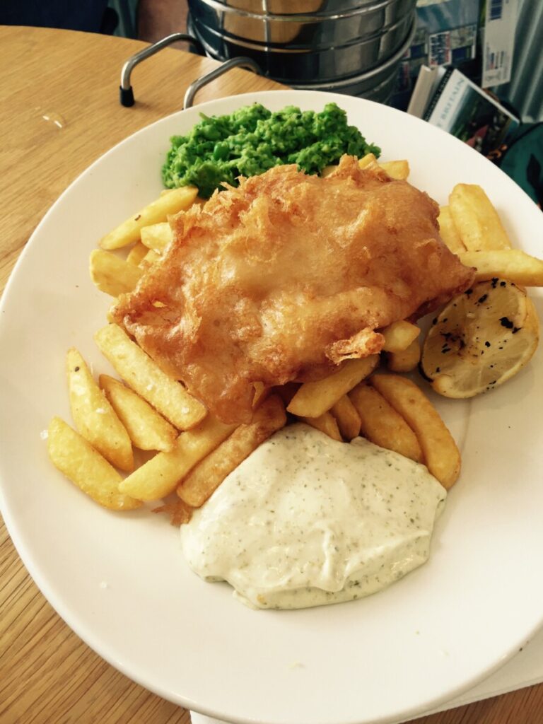 Fish and chips i Cornwall