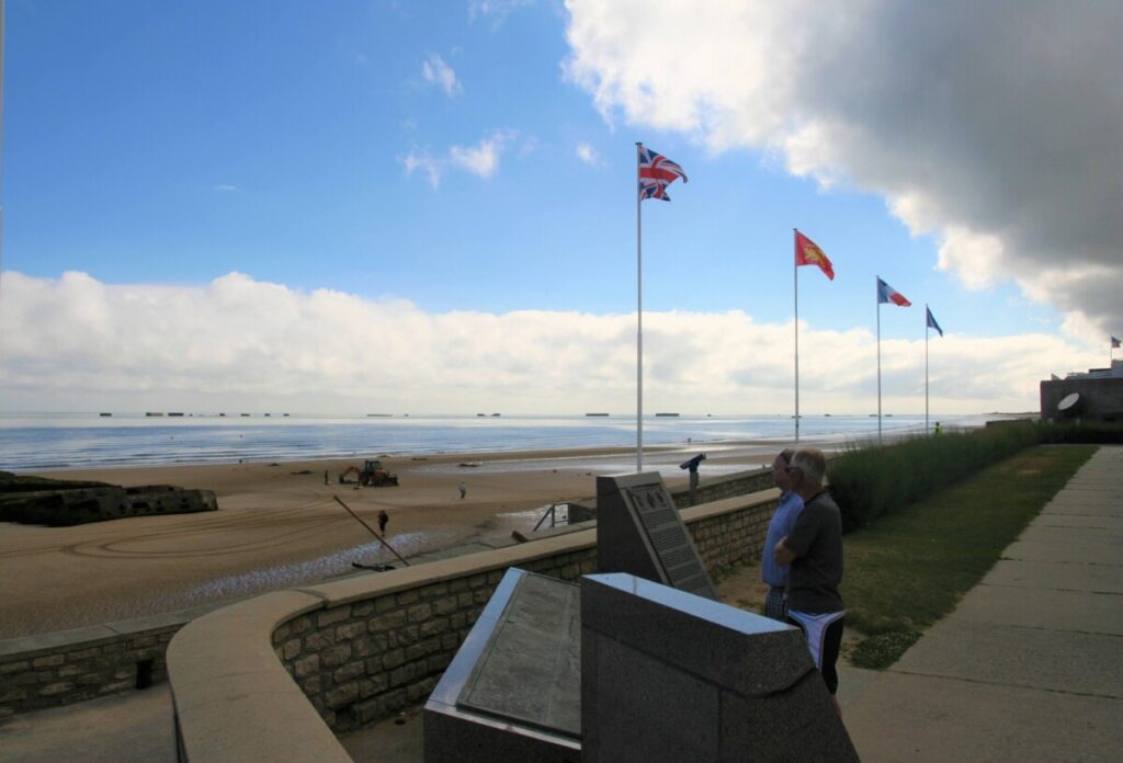 Arromanches, ved Gold Beach i Normandie. Ett av landingsstedene på D-dagen