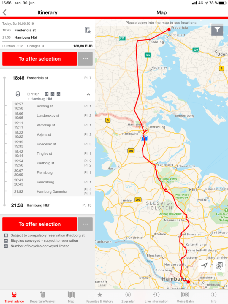 Deler av Melkeruta til Hamburg