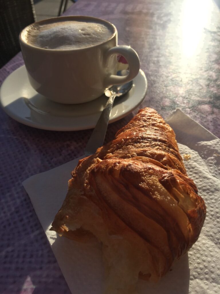 Breakfast at Cafe Moka on the Place de la Republique in Perpignan