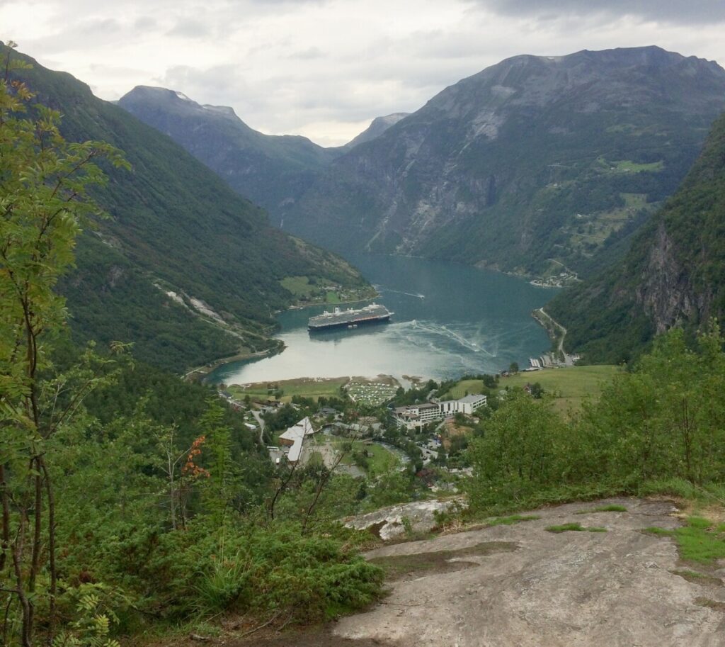 View of the Geiranger fjord