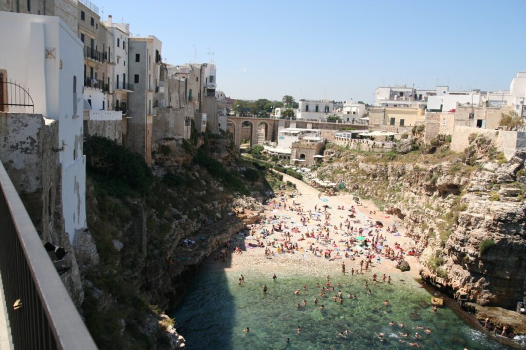 Badestranden i Polignano a Mare