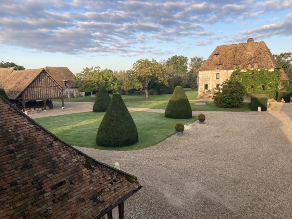 The view from our room towards the oldest building on the farm