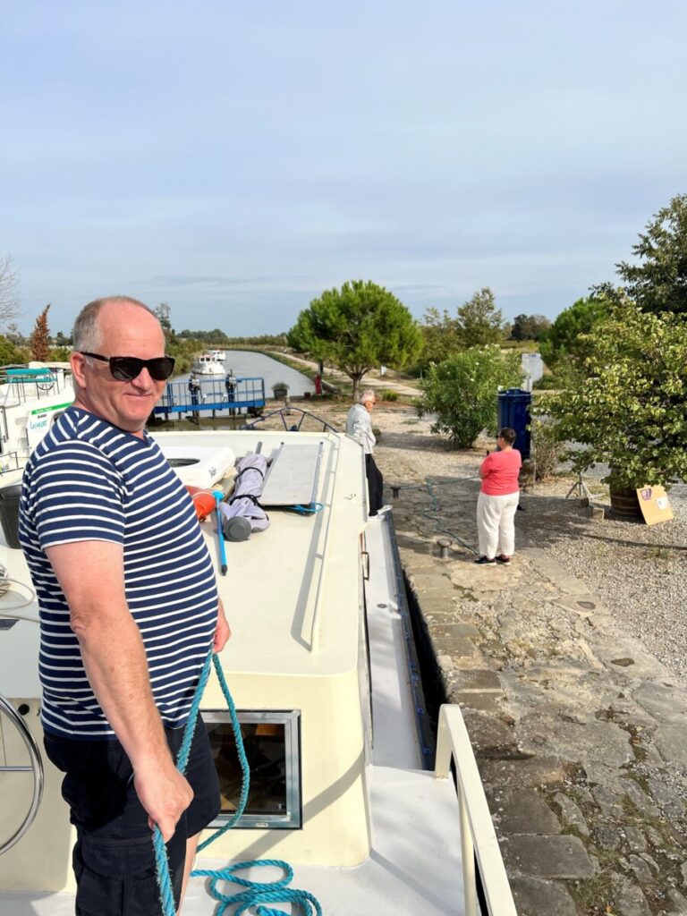 Lars managing the locks from the boat