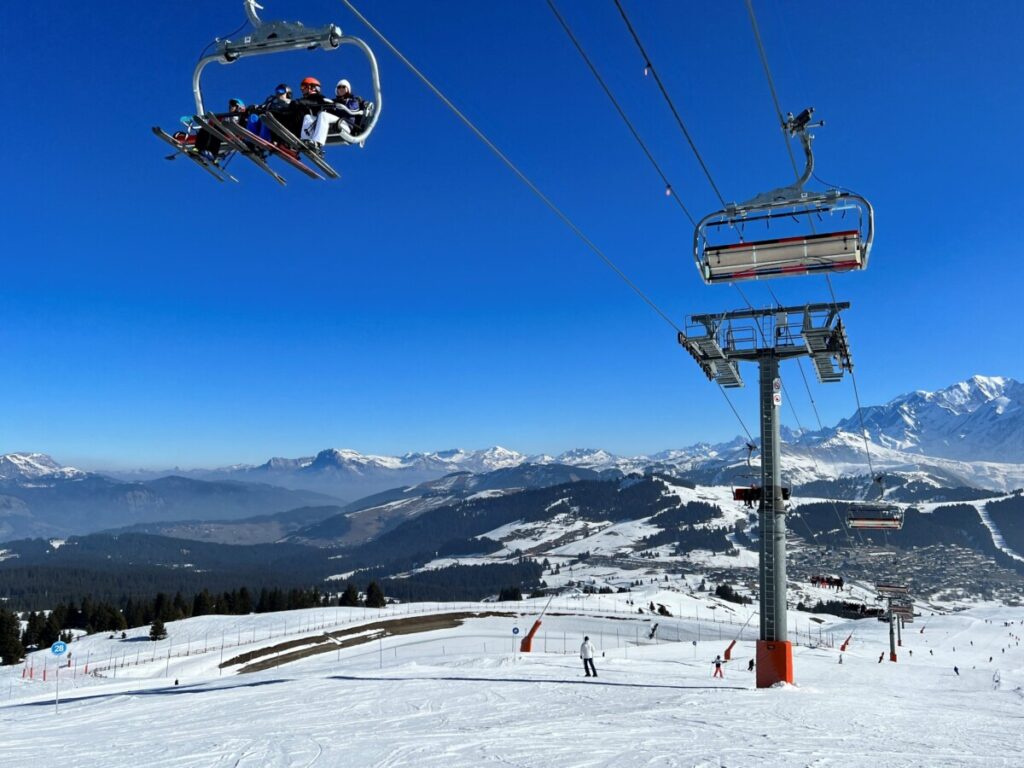 Lift from the top of Mont Bisanne in Les Saisies