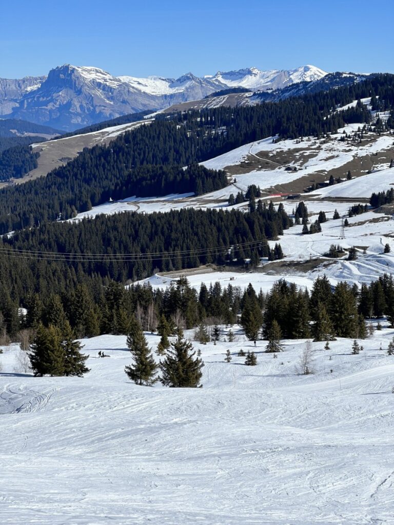 View of the biathlon and cross country skiing area in les Saisies