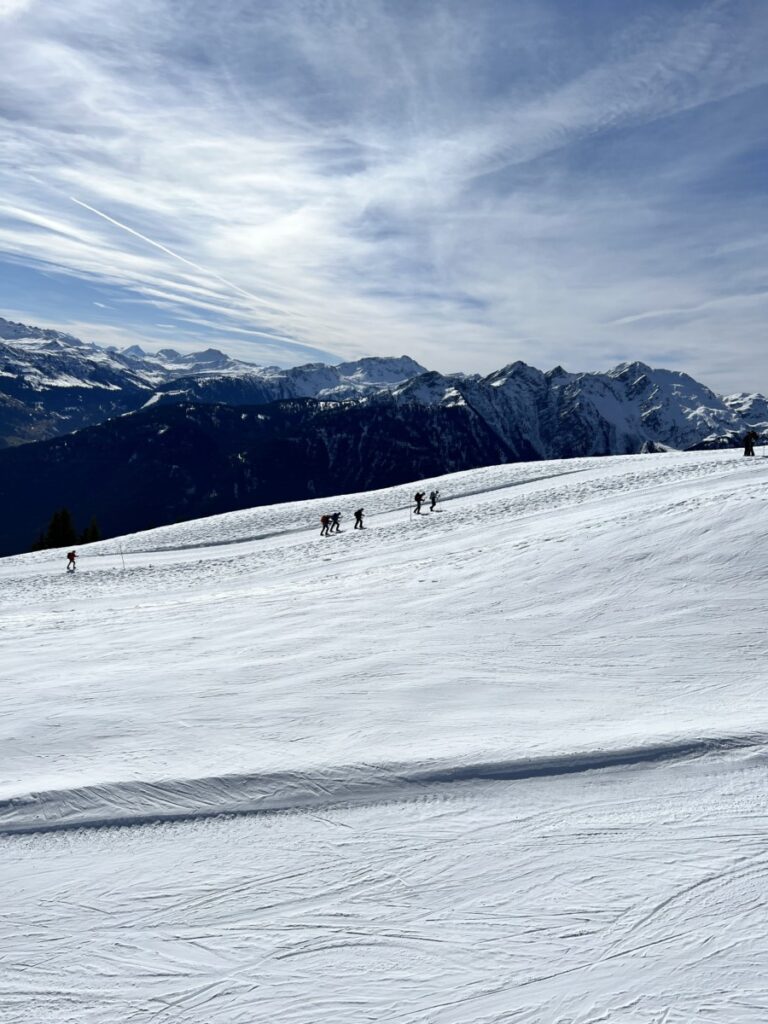 Hiking up to Mont Bisanne