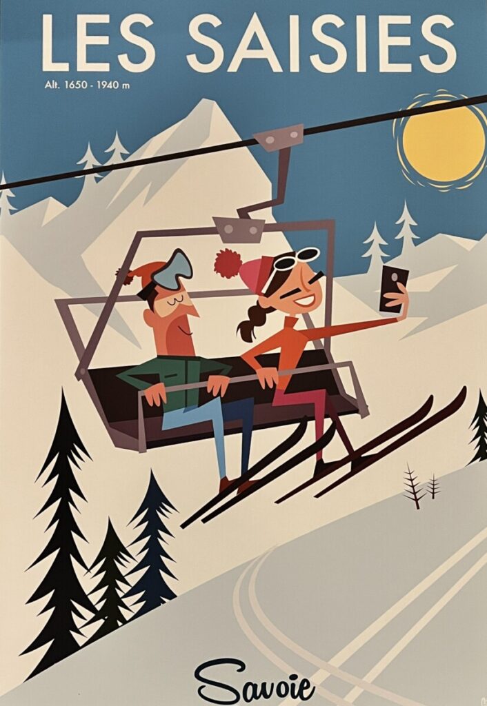 Plakat fra Les Saisies hos Le Caribou