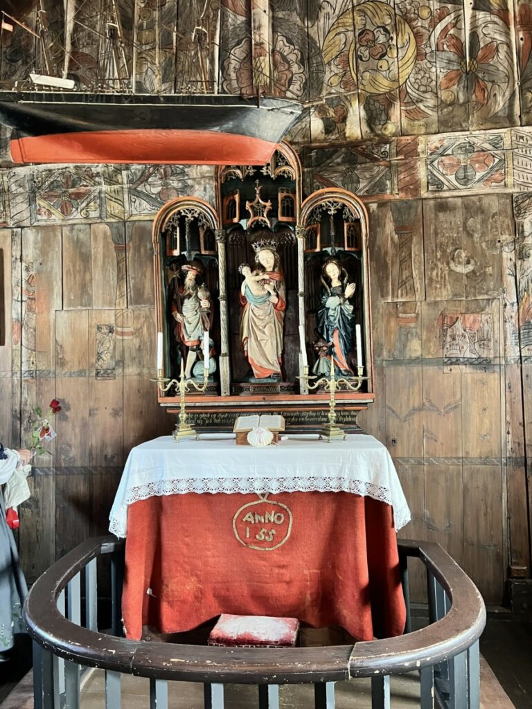 The altar in the stave church on the island of Grip