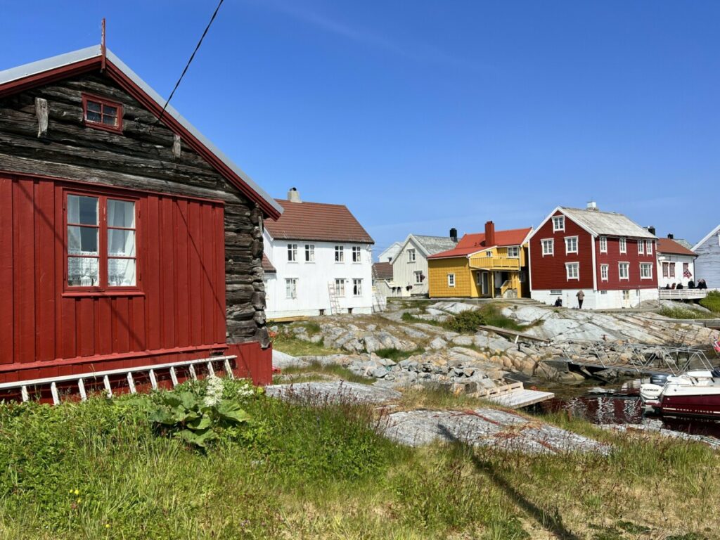 Colorful houses on Grip in Norway