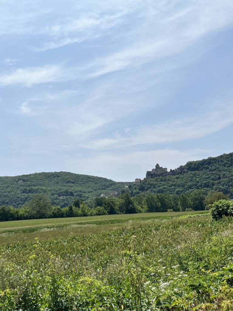 Grønne åser i Castelnaud i Dordogne